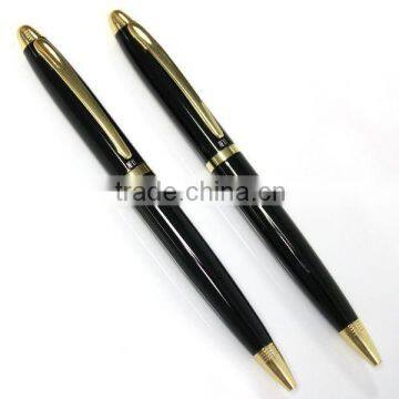 Black and gold metal ballpoint pen