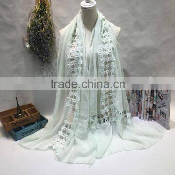 Charm Beautiful Embroidery Flower Joint Hollow Out Pattern Fashion Ladies Scarfs Quality Choice photo-4