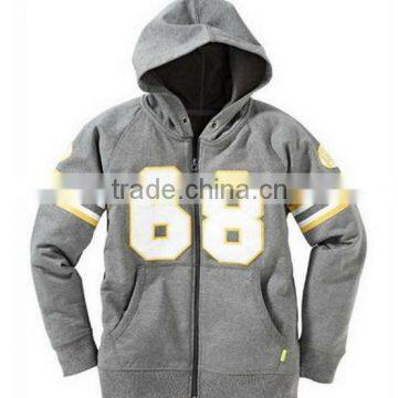 custom high quality zipper printed men baseball hoodie wholesale