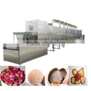 Industrial tunnel microwave cocoa powder drying sterilization machine