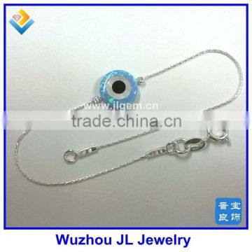 Браслет с синтетическим опалом от Lab Creative в виде злого глаза, синий браслет с турецким глазом из опала photo-2