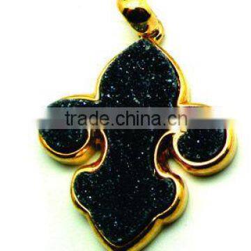 NATURAL STONE PENDANT in gold plated