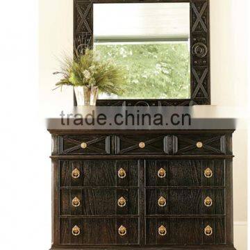 American Classical Dresser With Mirror, Solid Wood Dresser photo-4