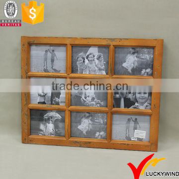 Shabby Orange Popular Decoration Wall Wooden Multiple Photo Frame