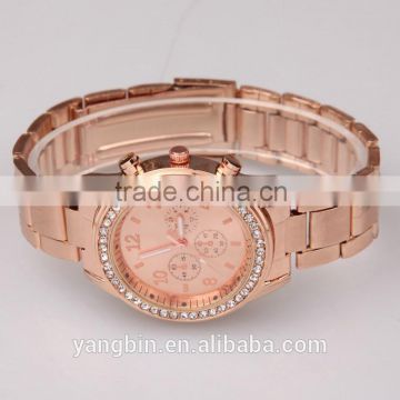 2016 still hot wrist watch couple lover ladies rose gold geneva watch