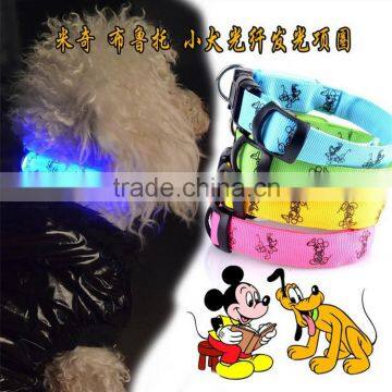 Adjustable Lovely Pet Dog Flashing Safety Nylon Night Glow Collar LED Lights