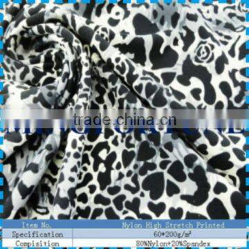 leopard printing swimming beachwear polyamide spandex fabric