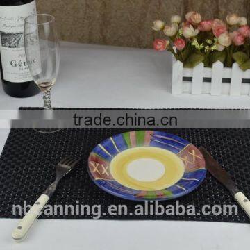 pvc coffee pot mat/woven pvc placemats for restaurants/pvc woven mesh placemats