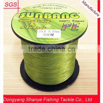 Saltwater Bulk Fishing Tackle Japan Super Strong 100% PE Nano Fishing Braided Line 4PLY 20lb SUNBANG Army Green