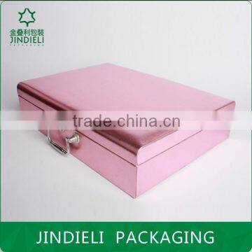 Luxury set pink leather cosmetic box packaging