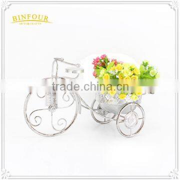 White Bike Flower Basket for Indoor Decoration photo-5