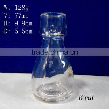 small 70ml 2oz glass sauce oil bottles with clip top