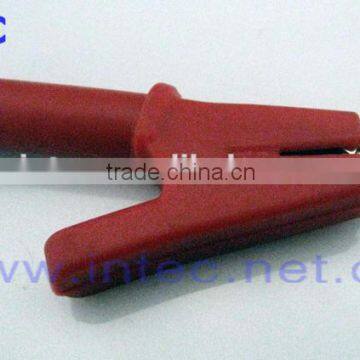 Jumper Wires Alligator Crocodile Roach Test Clip Plastic Handles Crocodile clips 60mm red color I00148