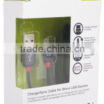 Walnut 2m Length Black Micro USB Cable for Universal Phone photo-6