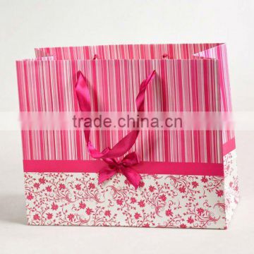 Machine made white paper bag with handle,paper gift bags with handles,paper gift bags with ribbon handles