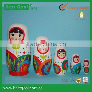 Bestgaol Fashion Design nesting dolls matryoshka set of 5 wooden russian nesting doll