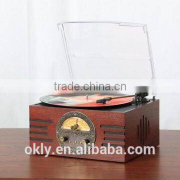 Antique Record Player 3 Speed Turntable USB SD Radio player with Stereo Speakers