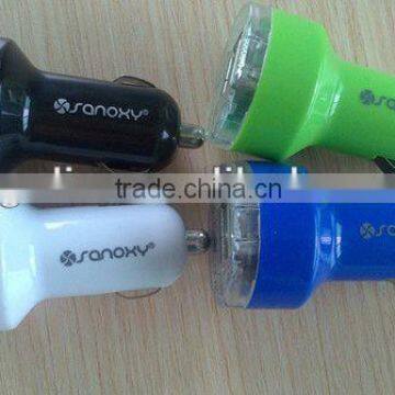 new bullet shape 2 USB car charger