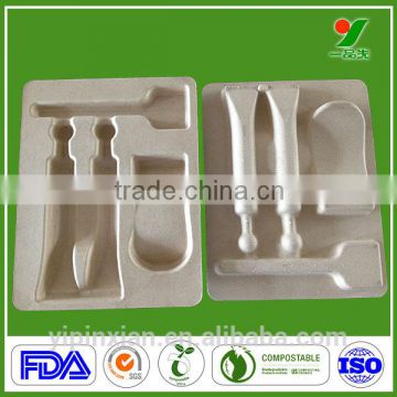 2016 Low price biodegradable environmental molded pulp tray packaging