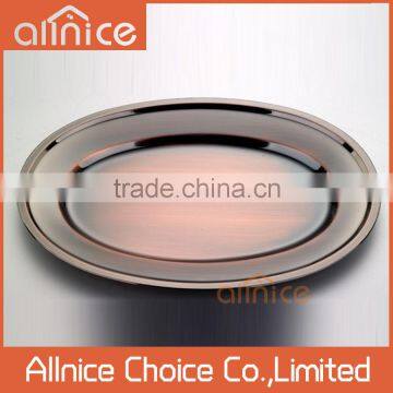 magnetic and non-magnetic stainless steel dinner plate & dishes/stainless steel oval tray