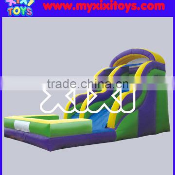 xixi toys commercial small Inflatable water slide with pool