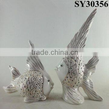 decoration with liquid gold ceramic fish crafts                        
                                                Quality Choice