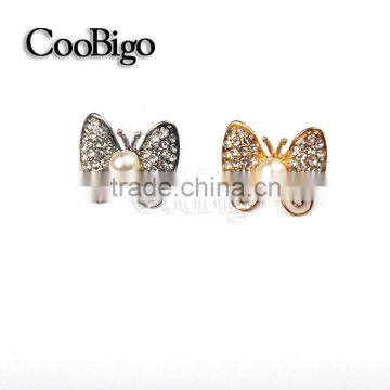 Fashion Jewelry Rhinestone Pearl Butterfly Cuff-Link Gold Silver Ladies Party Wedding Gift Promotion Apparel Accessories photo-2