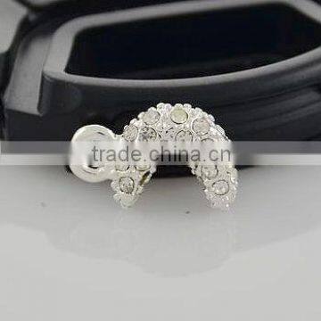 Wholesale 2016 Crescent Moon Charm Rhinestones Silver Plated Crescent Moon Charm