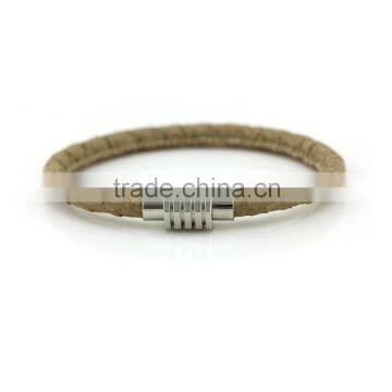 Fashion Design True Snakeskin Leather Bracelet in Factory Price with Magnetic Clasp