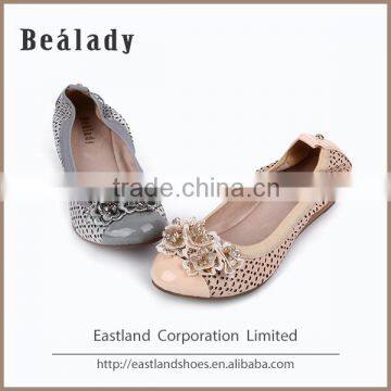 Newest high quality fashion soft genuine cow leather ballerinas soft shoes girls