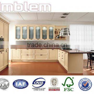 2016 light color pvc membrane kitchen cabinets