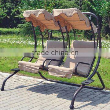 Modern Garden Iron Swing Chair with Cushion, Couples Swing Chair for sale