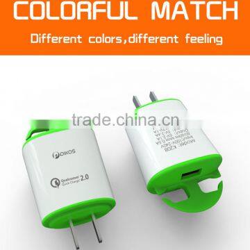 2015 innovative goods ABS fireproof travel charger support quick charger 2.0
