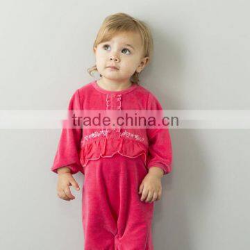 DB803 wholesale dave bella 2014 autumn fleece suede infant clothes baby rompers baby bodysuit