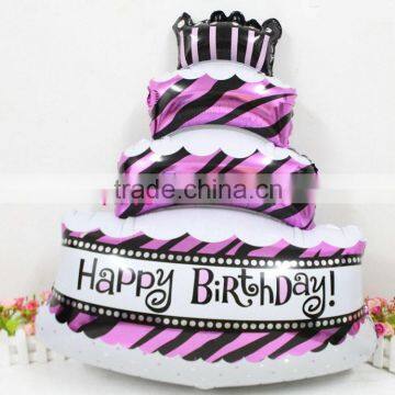 New arrivals 90*68 cm four layers happy birthday cake balloon for birthday party decoration globos,foil mylar balloons