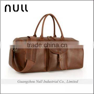 With Front Porket Trend Fashional High Standard Brand Name Men Leather Travel Bag Parts