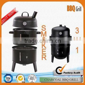 High efficiency complete picnic camping round bbq smoking grill