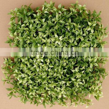 Wall Landscaping Dense Plastic Indoor Artificial Green Leaves Grass Mat Hedge for Sell