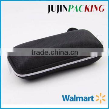 High Grade Black Leather Zipper Eva Sunglass Case Eyewear Case