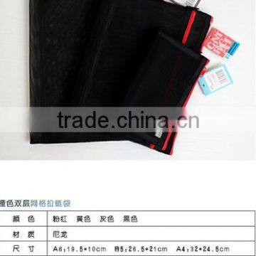 A4 B5 A6 Bump Color Grid Double Zipper Bag Students Learning Stationery to Receive Bag, Pen Bag Pn6420 photo-4