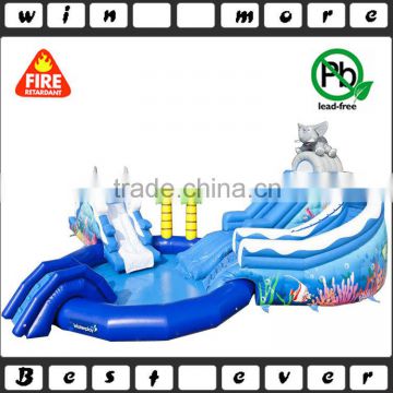 giant inflatable water slide with used swimming pool for adults, inflatable water park for sale                        
                                                                                Supplier's Choice