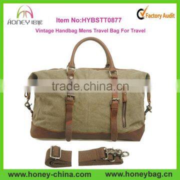 Green Large Canvas Vintage Handbag Mens Travel Bag