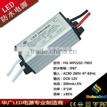 soluxled IP67 3Wwaterproof electronic led driver
