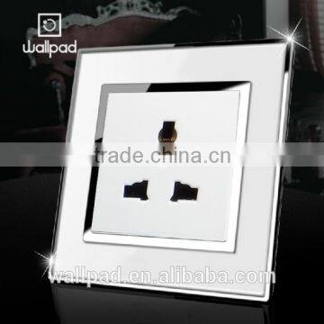 Best Selling Products Wallpad White Waterproof Acrylic Glass 110~250V EU UK Electric Wall Mounted 3 Pin Universal Wall Socket