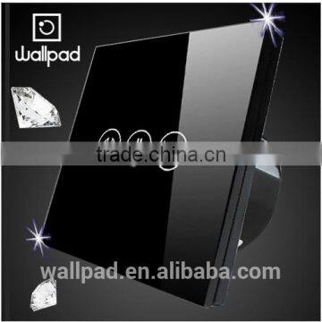 Hot Selling Wallpad LED Waterproof Black Tempered Glass 110~250V Touch Screen Curtain Blinder Window Switches