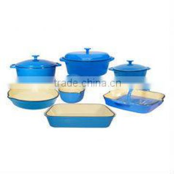 coloured iron cookware set