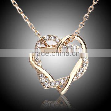18k Women Fashion Gold Heart Necklace Designs Girls High Quality 2015 photo-2