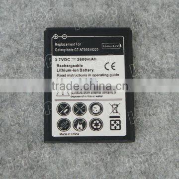 2600mAh Li-ion Battery For Samsung Galaxy Note i9220 GT-N7000 N7000 Rechargeable Battery