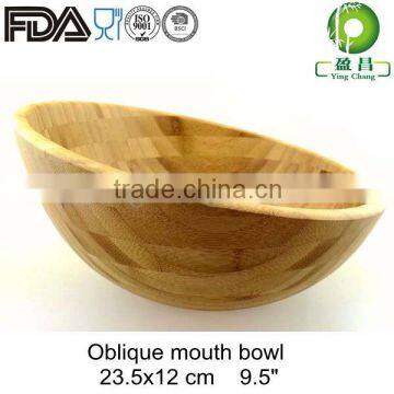 Bamboo Oblique mouth bowl salad bowl fruit bowl