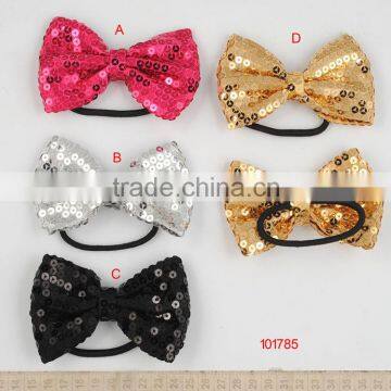 2014 new style elastic hair bun with sequin bow